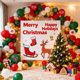 110PCS Ugly Sweater Christmas Balloon Garland Kit Red Green Balloons for Holiday Decor