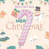 10 PCS Christmas Balloons Set Gingerbread Man Pink Candy Cane Party Decorations