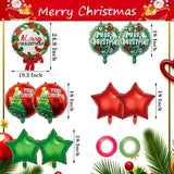 9 PCS Christmas Balloons Set Candy Round Star Foil Balloons Xmas Party Decor