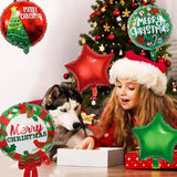 9 PCS Christmas Balloons Set Candy Round Star Foil Balloons Xmas Party Decor