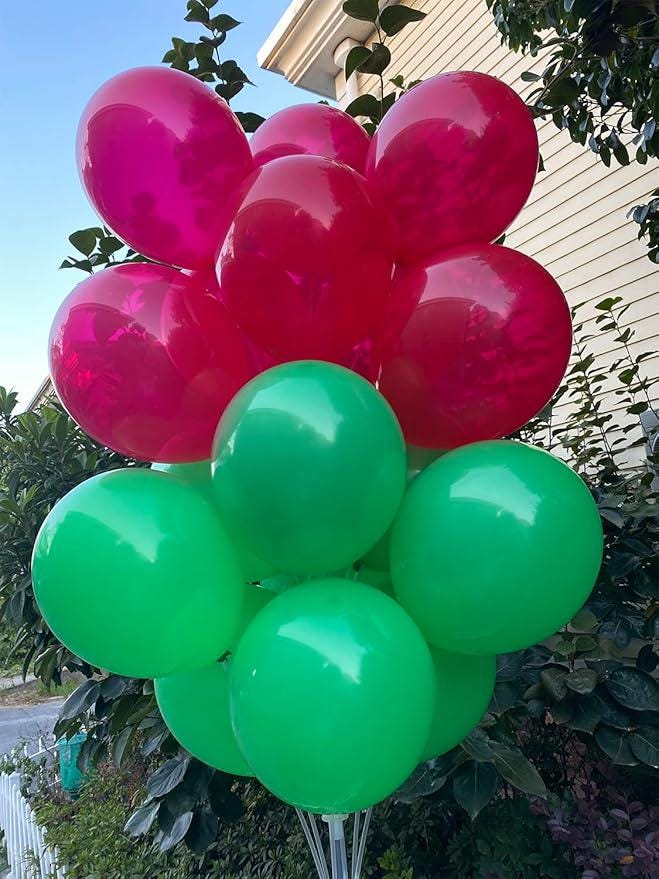 100 PCS 12 Inch Red Green Latex Balloons for Christmas New Year Party Decor