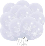 50 PCS Winter Snowflake Balloons Christmas Holiday Party Decorations Supplies