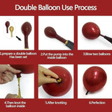 Burgundy Black Gold Balloon Arch Kit Double Stuffed Balloons for Party Decorations