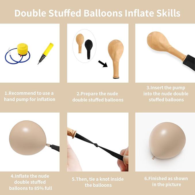 Nude Beige Balloon Arch Kit 115pcs Double Stuffed Balloons for Boho Party Decor