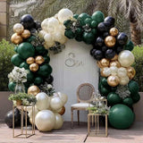 Dark Green Black Balloon Arch Kit Emerald Hunter Green Gold Balloons for Party Decor