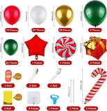Christmas Balloon Arch Kit 233pcs with Candy, Star & Gift Box Balloons for Party