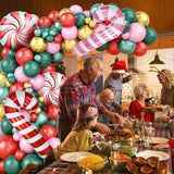 Christmas Balloon Arch Kit with Green Pink Red & Gold Balloons for Party Decorations