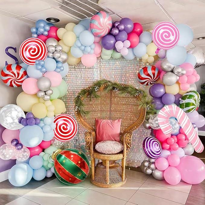 Christmas Balloon Garland Kit 158pcs Candyland Balloons for Xmas & New Year Party Decor