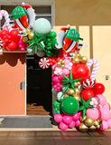 Christmas Balloon Garland Kit: Red, Green & Pink Candy Balloons