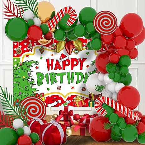 153-Piece Red Christmas & Birthday Balloon Garland Kit for Kids, Adults and Family