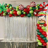 162-Piece Christmas Balloon Garland Kit with Red, Green & White Balloons and Festive Foils
