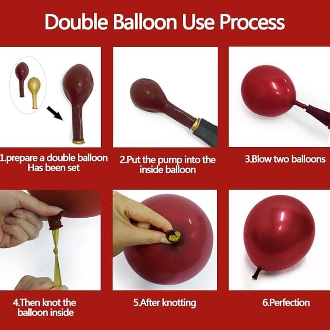 Christmas Balloon Arch Kit with Dark Green, Red, White & Gold Balloons for Parties