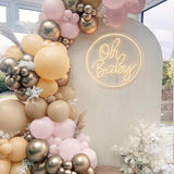 166-Piece Boho Nude Balloon Garland Kit with Pastel Browns & Golds for Baby Shower or Birthday