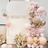 166-Piece Boho Nude Balloon Garland Kit with Pastel Browns & Golds for Baby Shower or Birthday