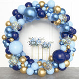 153-Piece Navy Blue & Gold Balloon Garland Kit with Pastel and Confetti Balloons for Party