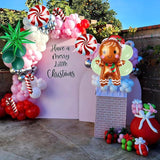 153-Piece Christmas Balloon Garland Kit with Red, Green & White Balloons and Festive Foils