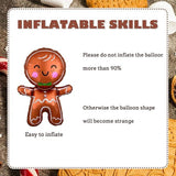 3-Piece Christmas Gingerbread Man Foil Balloons Set for Party Decorations