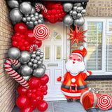 149-Piece Christmas Balloon Garland Kit with Red, White & Festive Foil Balloons for Party Decor
