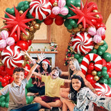 Christmas Balloon Arch Kit: Red, Green, Gold, Gingerbread & Santa