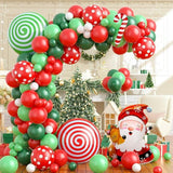 Christmas Balloon Arch Kit: Santa, Candy Cane, Red Green Décor