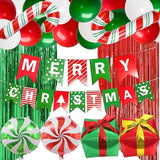 Christmas Balloon Garland Kit: Candy Cane, Gift Box Foil Balloons
