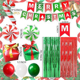 Christmas Balloon Garland Kit: Candy Cane, Gift Box Foil Balloons