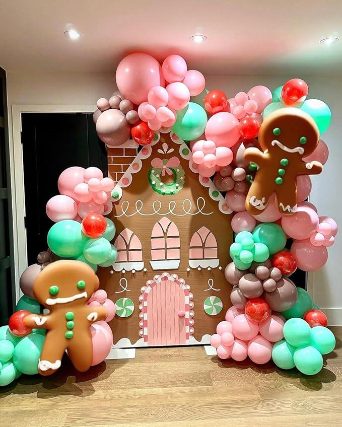 Christmas Balloon Arch Kit: Pink, Red & Green Holiday Decor