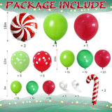 Christmas Balloon Arch Kit: Red, Lime & Dark Green, Candy Cane Balloons