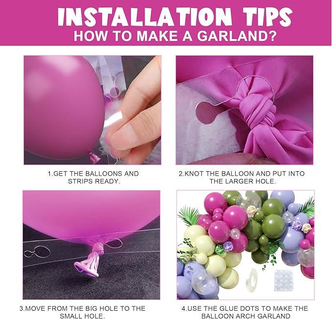 Green & Pink Balloon Arch Kit, Party Garland Décor