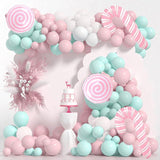 Pastel Christmas Balloon Arch Kit: Candy Cane & Tree Foil Balloons