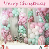 Pastel Christmas Balloon Arch Kit: Candy Cane & Tree Foil Balloons