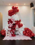 Red White Balloon Arch Kit 153Pcs with Stars Confetti Balloons for Christmas Wedding Party