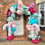 Christmas Balloon Garland Kit: Red, Teal, Pink, Green, Candy Theme
