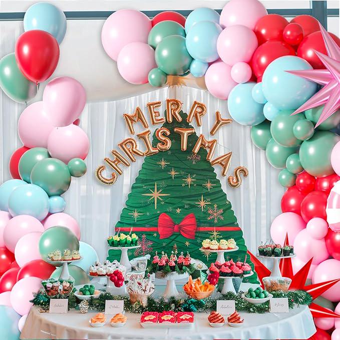 Pastel Christmas Balloon Arch Kit | Gingerbread Candy Cane Décor