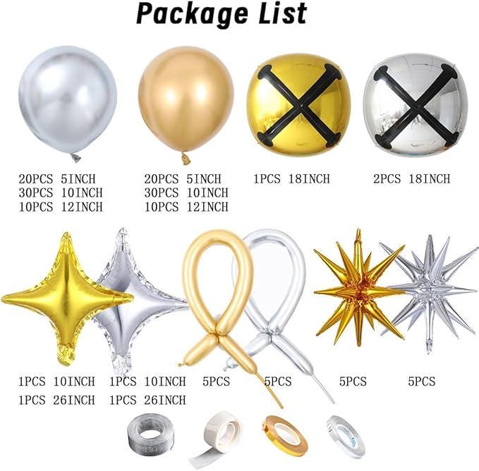 Elegant Christmas Balloon Arch Kit: Gold, Silver, White, Reindeer Decor