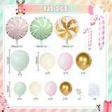 Christmas Balloon Arch Kit: Pastel Pink, Green, Candy Cane Theme