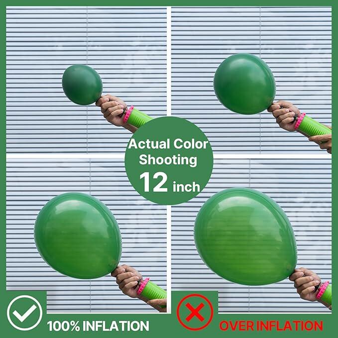 128-Piece Dark Green Balloon Set in Various Sizes for Party Garland or Arch