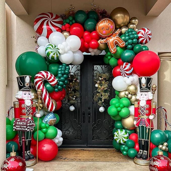 102-Piece Dark Green Balloon Arch Kit with Various Sizes for Jungle Birthday Party Decor