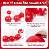114-Piece Red and White Balloon Arch Kit for Wedding Birthday and Holiday Party Decor