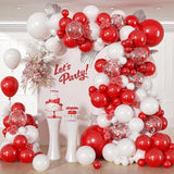 114-Piece Red and White Balloon Arch Kit for Wedding Birthday and Holiday Party Decor