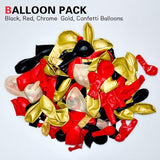 Red, Black, and Gold Balloon Arch Kit - 114 Piece Party Decor