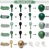 Green and Gold Balloon Arch Kit with Double Stuffed Metallic Balloons for Party Decor