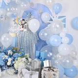 115-Piece Blue and White Christmas Balloon Arch Kit with Snowflake and Star Foils