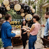 123-Piece Brown and Black Balloon Arch Kit for Birthday Wedding and Party Decor