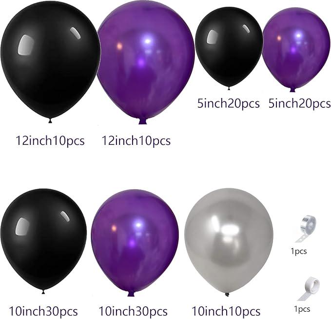 Skull Halloween Balloon Arch Kit Purple Black Garland for Party & Home Decor