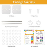 Set of 2 Balloon Column Stand Kit 6.6ft Adjustable Metal Pillars for Party Decor
