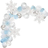 79 Pcs Winter Balloon Garland Arch Kit Blue White Snowflake Balloons for Party Decor