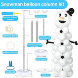 2 Sets Snowman Balloon Column Stand Kit with 100 Balloons for Winter Party Decor