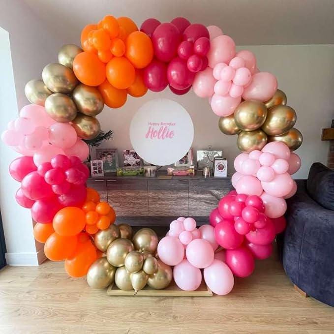 Pink Orange Balloon Garland Arch Kit 153 Pcs with Star Balloons for Party Decor