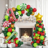 128 Pcs Christmas Tree Balloon Garland Arch Kit Red Green Gold Balloons for Decor